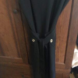 Kasper Black Dress. Gold Buttons, Belt